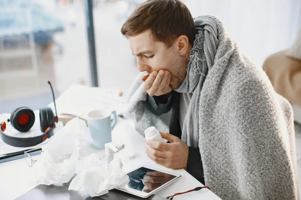 men having a cough